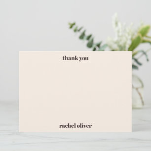 Fette Typografie Braun Creme Süße Bat Mitzvah Name Dankeskarte