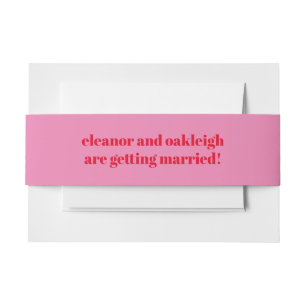 Fette Typografie Bright Pink und Red Modern Weddin Einladungsbanderole