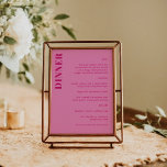 Fette Typografie Bright Pink und Red Simple Weddin Menükarte<br><div class="desc">Fette Typografie Bright Pink und Red Simple Wedding Menu</div>