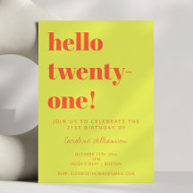 Fette Typografie Chartreuse Moderner 21. Geburtsta