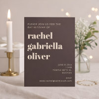 Fette Typografie Erdiges Braun Modernes Bat Mitzva