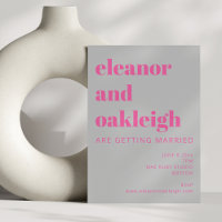 Fette Typografie, heiß rosa und grau, moderne Hoch