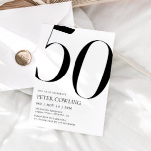 Fette Typografie Minimalistischer 50. Geburtstag Einladung