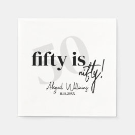 Fette Typografie mit Kalligrafie 50. Geburtstagspa Serviette