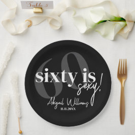 Fette Typografie mit Kalligrafie 60. Geburtstagspa Pappteller