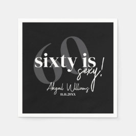 Fette Typografie mit Kalligrafie 60. Geburtstagspa Serviette