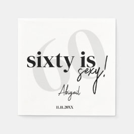 Fette Typografie mit Kalligrafie 60. Geburtstagspa Serviette