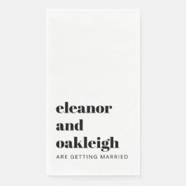 Fette Typografie Moderne Hochzeitsweißhintergründe Serviette