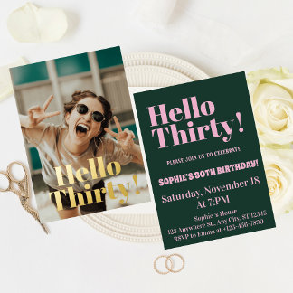 Fette Typografie Modernes 30. Geburtstags-Party Go Folieneinladung