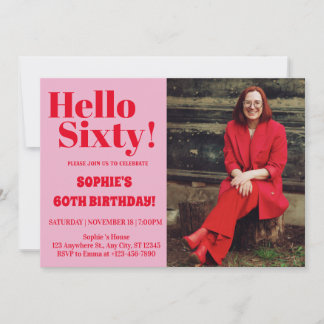 Fette Typografie Modernes Party des 60. Geburtstag Einladung
