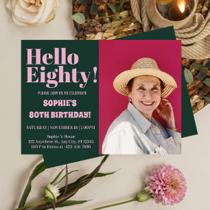 Fette Typografie Modernes Party des 80. Geburtstag Einladung