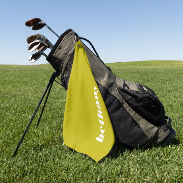 Fette Typografie-Monogramm Chartreuse Golfhandtuch (Gras)
