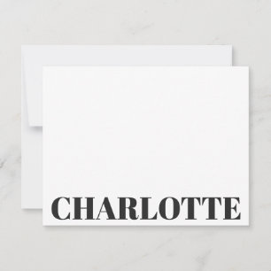 Fette Typografie Personalisierter Name Schwarz Wei Mitteilungskarte