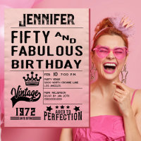Fette Typografie Pink Moderne 50. Geburtstag