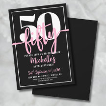 Fette Typografie Pink Moderne 50. Geburtstag
