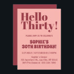 Fette Typografie Pink und Burgund 30. Geburtstag Einladung<br><div class="desc">Fette Typografie Pink und Burgund Moderne 30. Geburtstag Einladung kühne Typografie Pink und Burgund Modern 30. Geburtstag Party Einladung... Feine Typografie Moderne 30. Geburtstagsgeschichte "Die Dreharbeiten 30 waren noch nie so schick! Machen Sie Ihren Meilenstein Geburtstag zu einem unvergesslichen Tag mit unserer kühlen Typografie Pink und Burgund Modern 30. Geburtstag...</div>