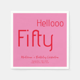 Fette Typografie Rosa Moderne 50. Geburtstag Serviette