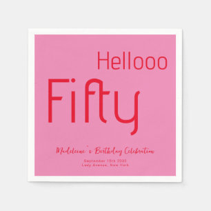 Fette Typografie Rosa Moderne 50. Geburtstag Serviette