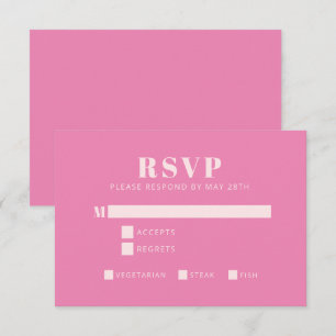 Fette Typografie Rosa und Blüte Moderne Bat Mitzva RSVP Karte