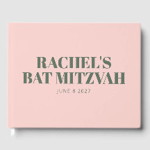 Fette Typografie Rosa und grünes modernes Bat Mitz