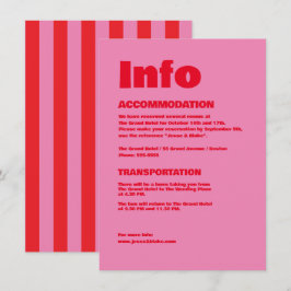 Fette Typografie, rosa und rote Hochzeit Begleitkarte