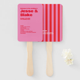 Fette Typografie, rosa und rote Hochzeit Fächer
