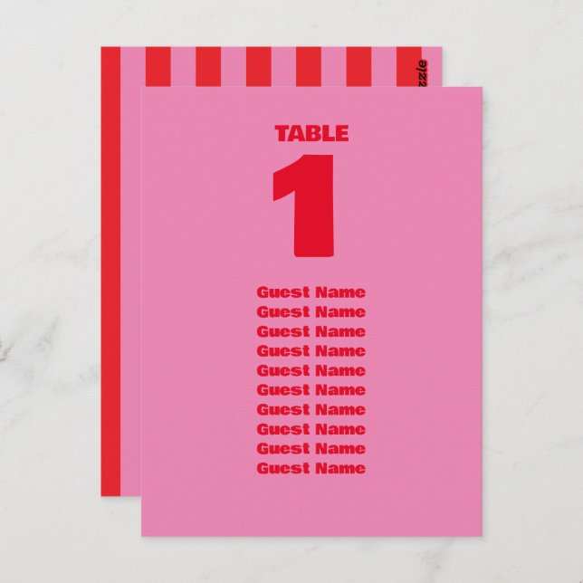 Fette Typografie, rosa und rote Hochzeitszeichen Postkarte (Vorne/Hinten)