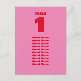 Fette Typografie, rosa und rote Hochzeitszeichen Postkarte