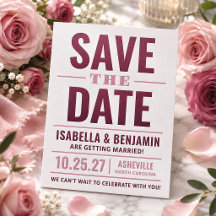 Fette Typografie Save the Date Hochzeit