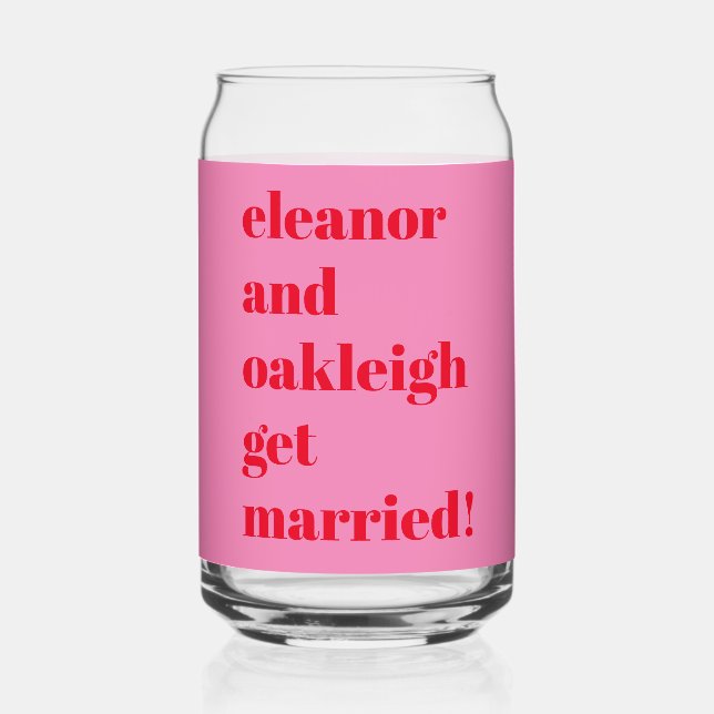 Fette Typografie Spaß Rosa Moderne Gastgeschenk Ho Dosenglas (Vorderseite)