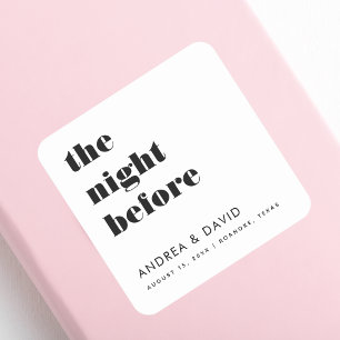 Fette Typografie The Night Before Probedinner Quadratischer Aufkleber