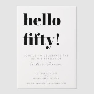 Fette Typografie Weiße Moderne 50. Geburtstagsfeie