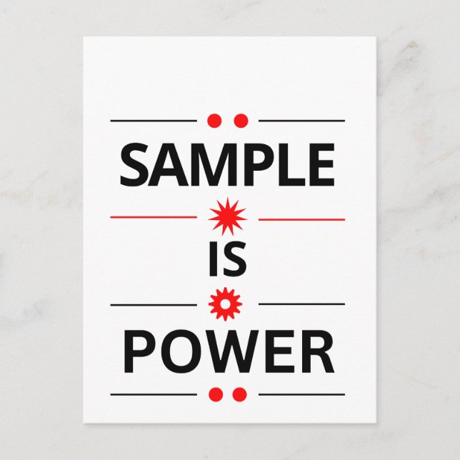Fette Typografie Zitat Postkarte (Vorderseite)