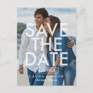 Fette Überlagerung Save-The-Date-Postkarte Ankündigungspostkarte