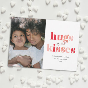 Fette Umarmungen und Küsse Foto Valentinstag Mitteilungskarte