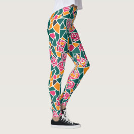 Fette Umriss-Rose Liebe Leggings