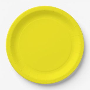 Fette und helle gelbe Papierplatte Pappteller