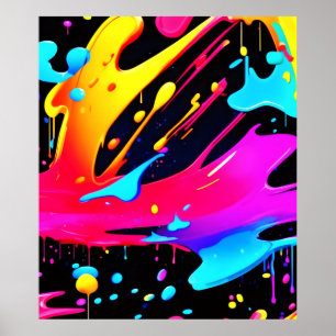 Fette und helle Spritzkunst Poster