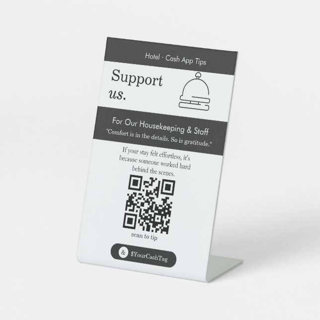 Fette Unterstützung Unser QR-Code-Schild Sockelschild (Vorderseite)