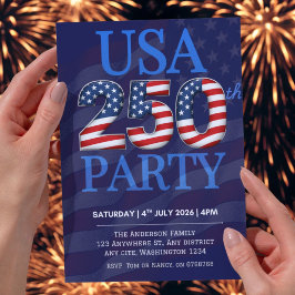 Fette USA 250. Party 4. Juli 2026 Modern Einladung
