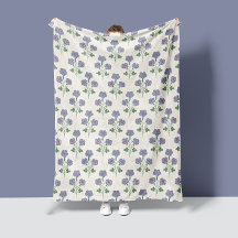 Fette Vintage-Periwinkle- und Mohnrote Floral