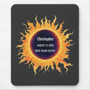 Fette Wasserfarbe Totale Sonnenfinsternis 2026 Nam Mousepad