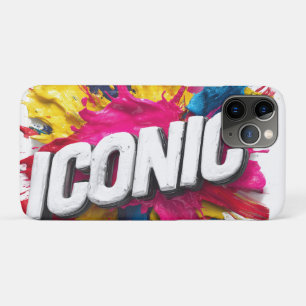 Fette weiße "ICONIC"-Textfarbe Spritzlack Case-Mate iPhone Hülle