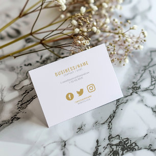 Fette weiße und goldene soziale Symbole Visitenkar Visitenkarte
