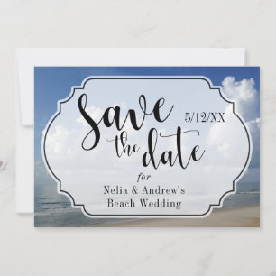 Fette Wolken über Strand Foto mit Abzeichen Save t Save The Date