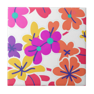 Fette Y2K-Wildblumen-Vibrant-Spring-Dekoration Fliese