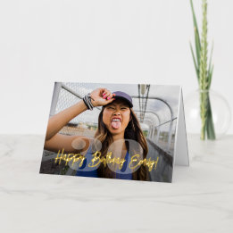 Fette Zahlen Foto-Overlay Alles Gute zum Geburtsta Grußkarte Mit Foliendruck