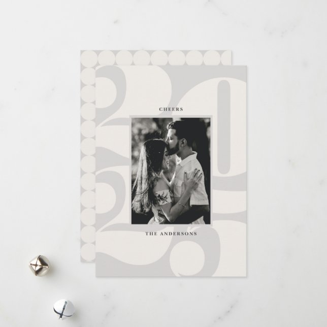 Fette Zahlen heizen Neujahrsfest Foto Feiertagskarte (Vorderseite/Rückseite Beispiel)