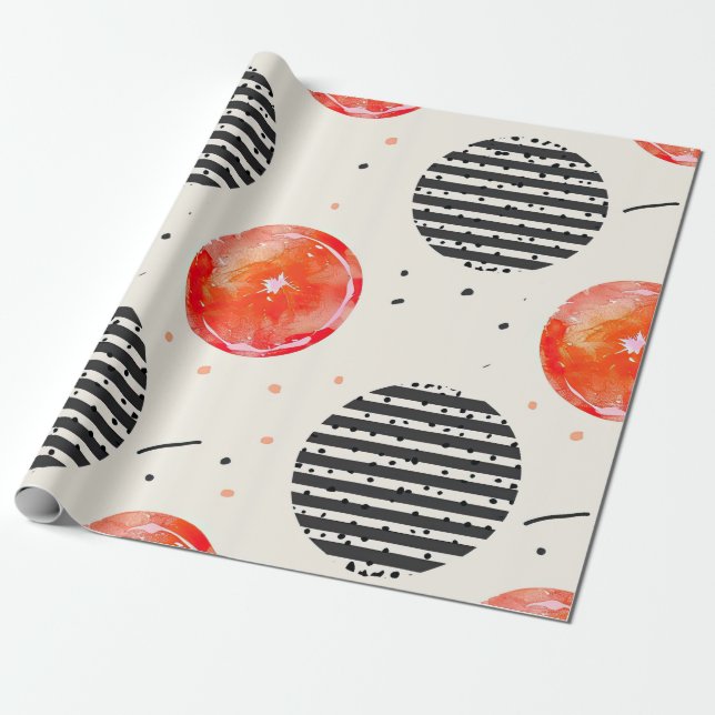 Fette Zitronenscheibenstreifen (10) Geschenkpapier (Ungerollt)