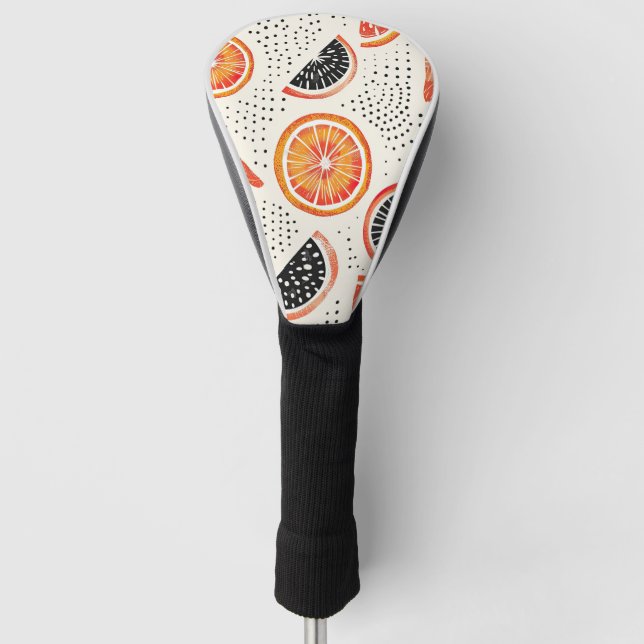 Fette Zitronenscheibenstreifen (2) Golf Headcover (Vorderseite)